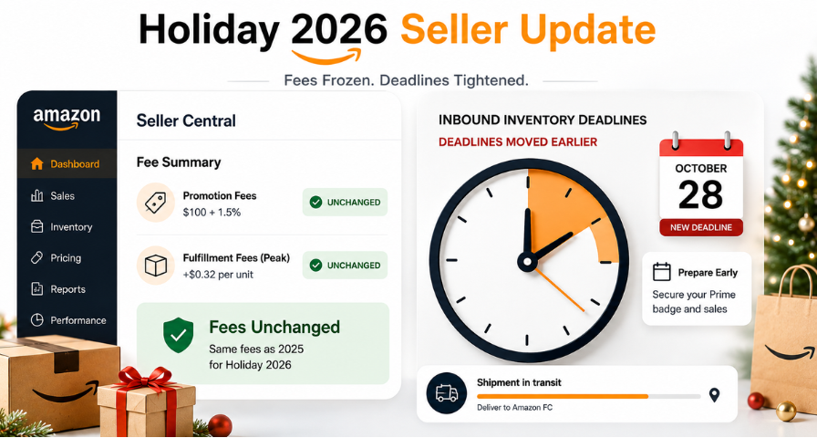 Amazon Seller Fees Stay Flat for Holiday 2026, But the Inventory Clock Is Ticking Faster