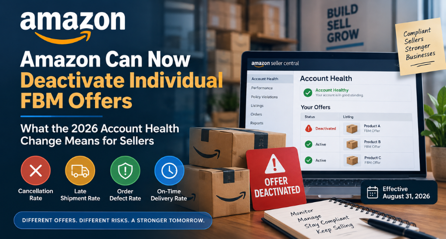 Amazon Can Now Deactivate Individual FBM Offers: What the 2026 Account Health Change Means for Sellers